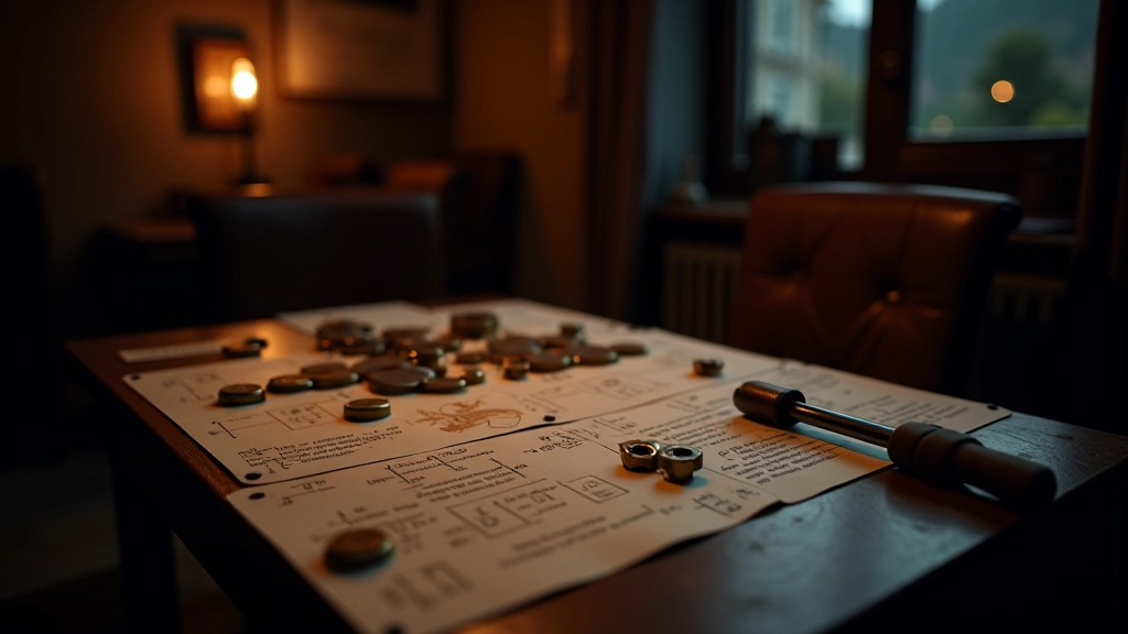 Escape room puzzle setup with clues
